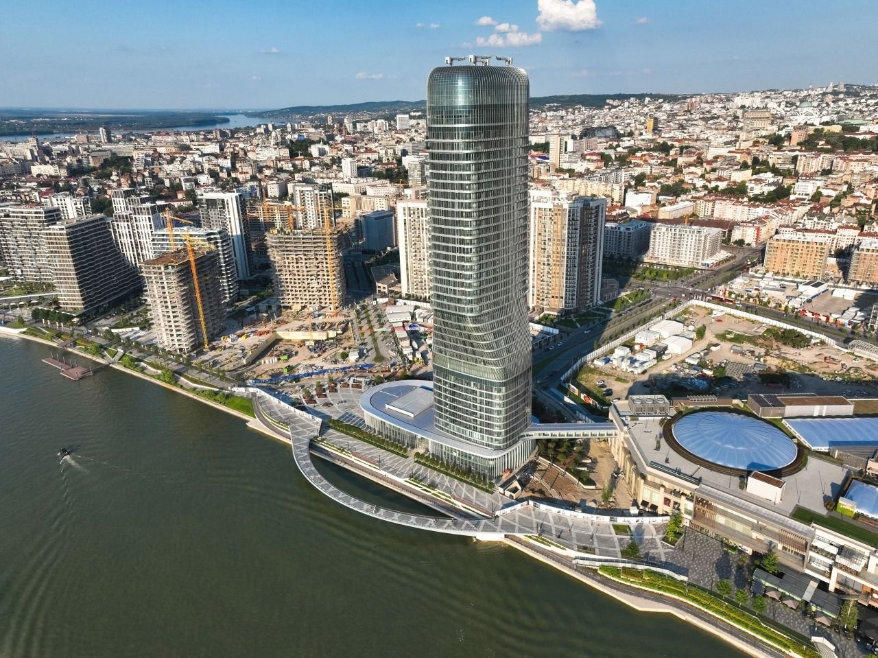 Aerial view of Belgrade Waterfront and Sava river - buying property in Belgrade guide