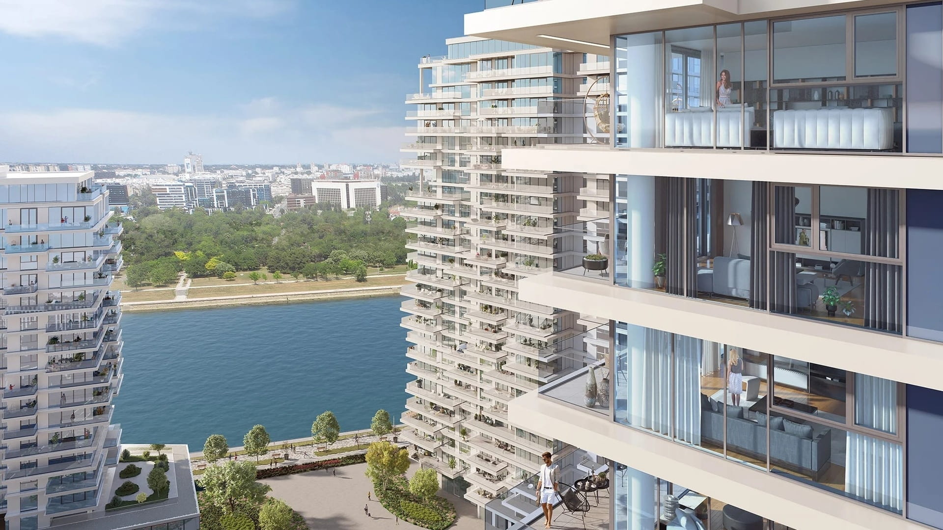 Belgrade Waterfront riverfront towers on the Sava