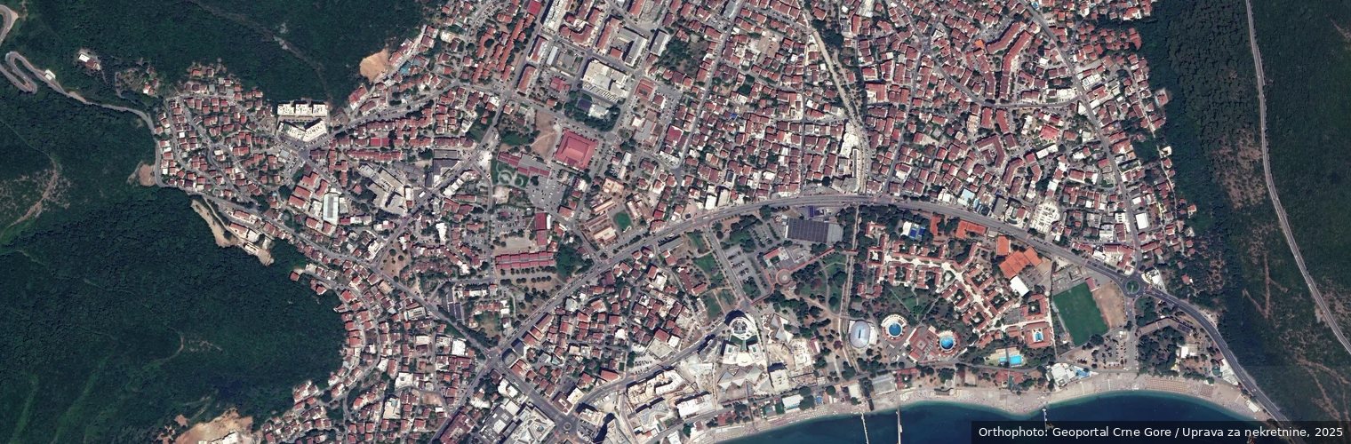 Aerial view of Budva - schooling in Montenegro guide for expat families